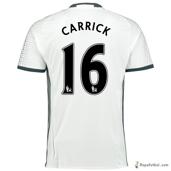 Camiseta Manchester United Replica Tercera Ropa Carrick 2016/17 Blanco